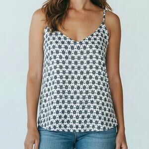 Eliane Rose Blue Medallion Print Cami V-Neck Tank Top Size Women's S NWT